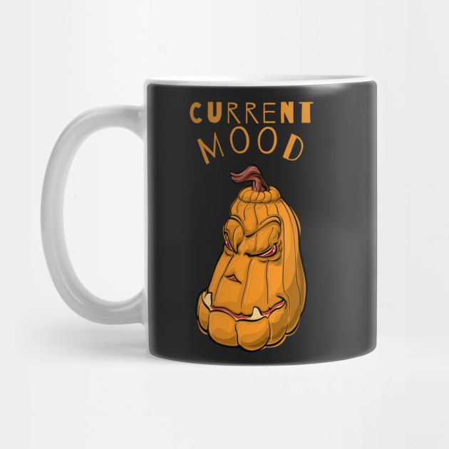 Funny Current Mood Halloween Pumpkin Grumpy Face Gifts by gillys